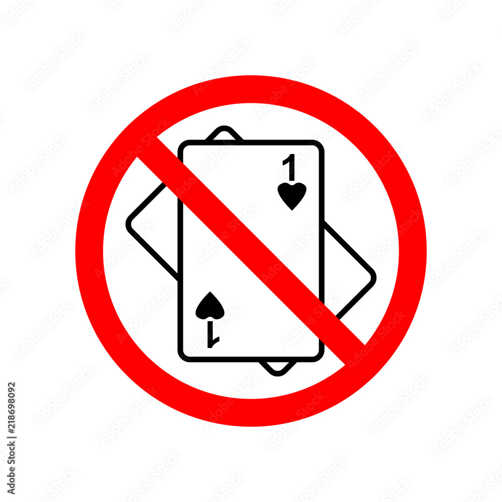 Poster gambling prohibited icon. element of ptohibited sign for mobile concept and web apps. sign of gambli