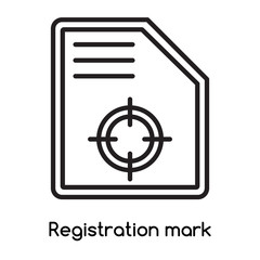 Registration mark icon vector isolated on white background, Registration mark sign , line or linear design elements in outline style
