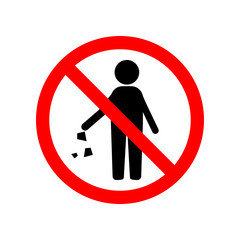 forbidden throw garbage icon. Element of ptohibited sign for mobile concept and web apps. Sign of forbidden throw garbage icon can be used for web and mobile