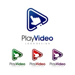Click Video Design Logo Template, Touch The Play Button Design Illustration