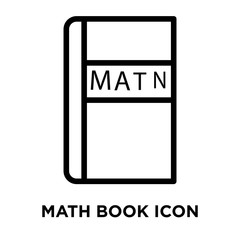 math book icons isolated on white background. Modern and editable math book icon. Simple icon vector illustration.