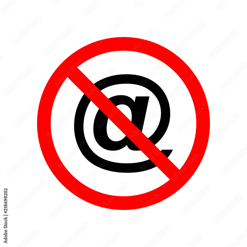 Poster e-mail prohibited icon. element of ptohibited sign for mobile concept and web apps. sign of e-mail p