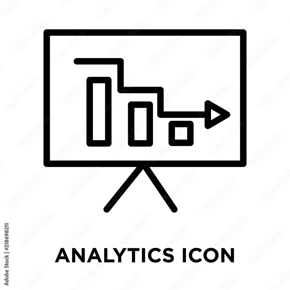 Poster analytics icons isolated on white background. modern and editable analytics icon. simple icon vector