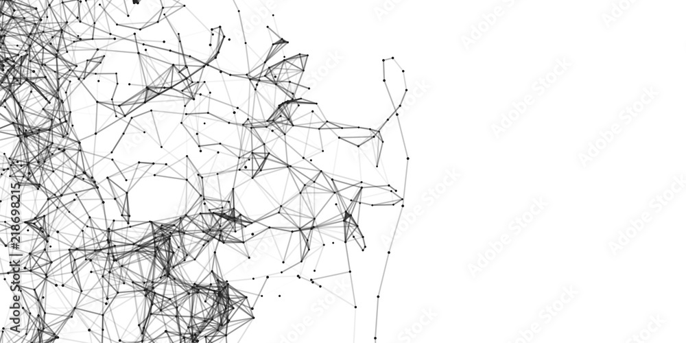 Poster plexus effect. white background.connecting dots and lines.abstract background polygonal.