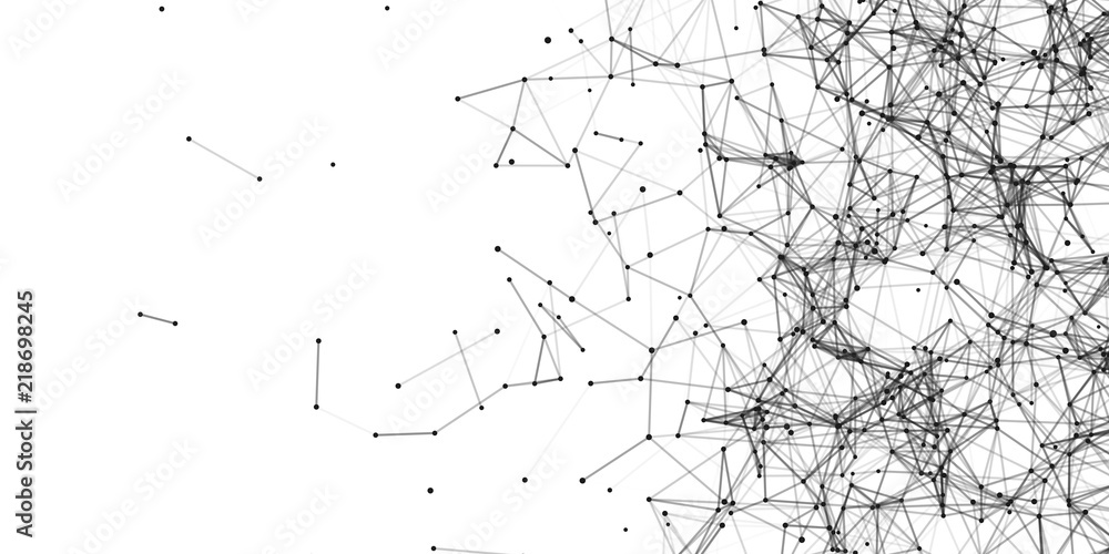 Poster plexus effect. white background.connecting dots and lines.abstract background polygonal.