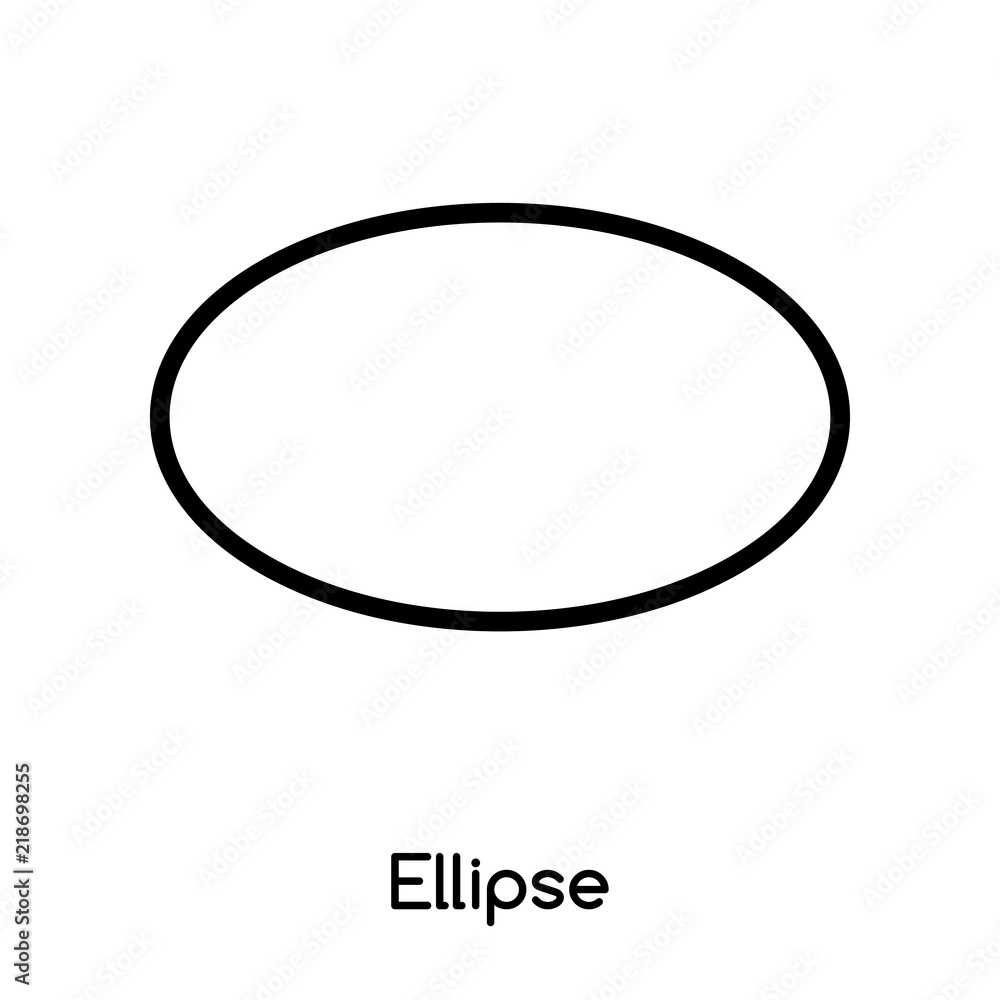 Poster ellipse icon vector isolated on white background, ellipse sign , line or linear design elements in o