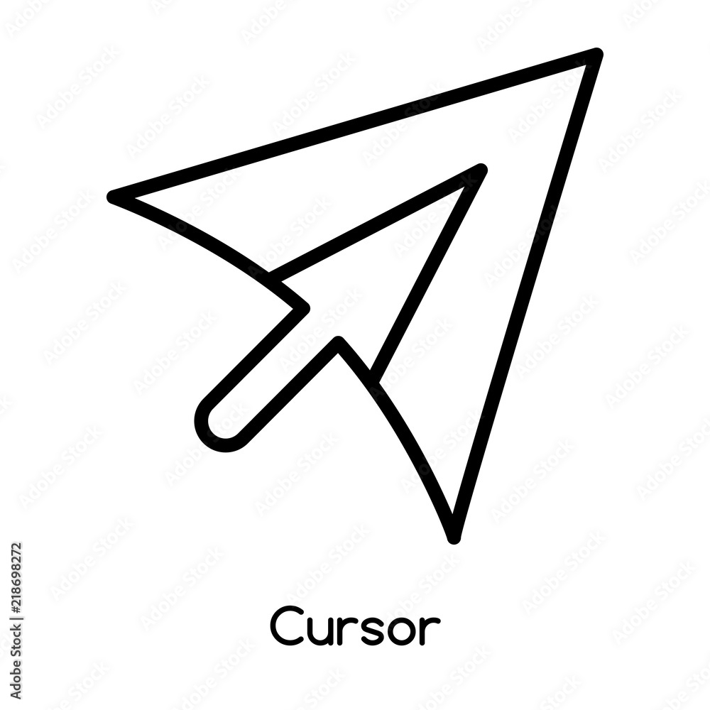 Poster cursor icon vector isolated on white background, cursor sign , line or linear design elements in out