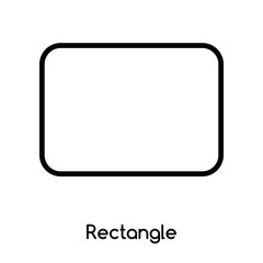 Rectangle icon vector isolated on white background, Rectangle sign , line or linear design elements in outline style