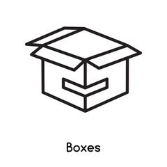 Boxes icon vector isolated on white background, Boxes sign , line or linear design elements in outline style