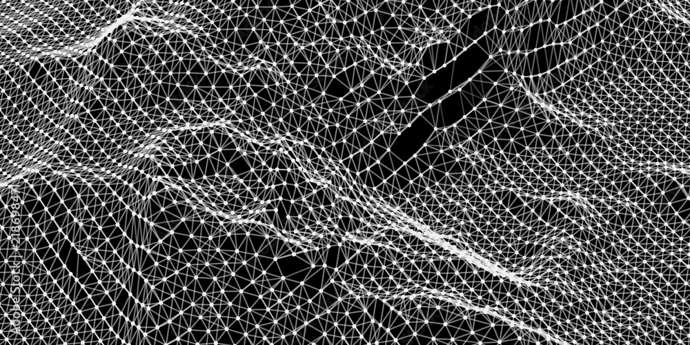 Poster big data visualization. sound wave. equalizer for music. futuristic technology. big data particle fl