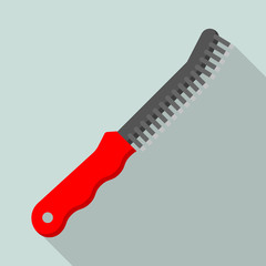 Metal brush for welder icon. Flat illustration of metal brush for welder vector icon for web design