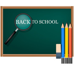 Back to school board concept background. Realistic illustration of back to school board vector concept background for web design