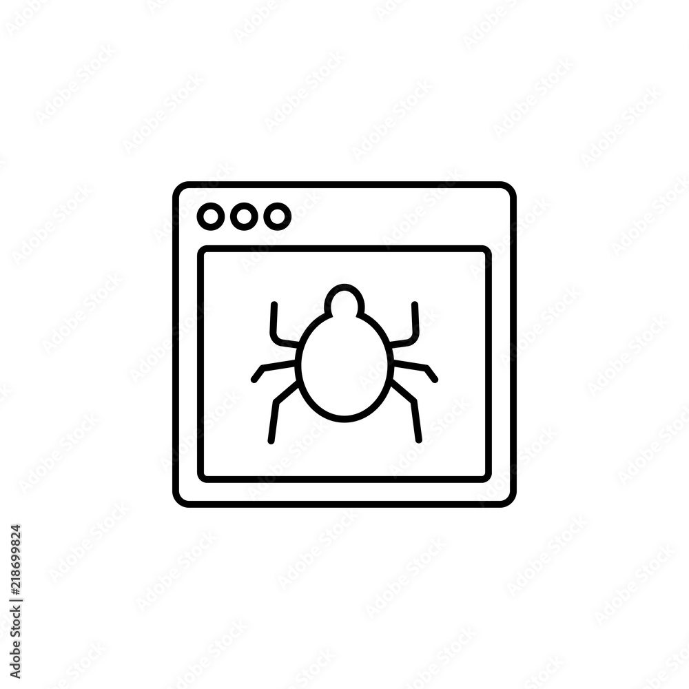 Poster browser virus webpage icon. element of internet browser for mobile concept and web apps icon. thin l
