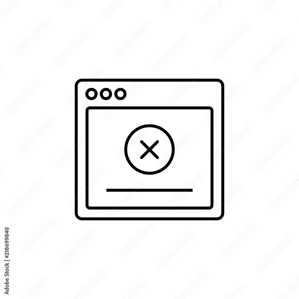 Poster browser delete webpage icon. element of internet browser for mobile concept and web apps icon. thin 