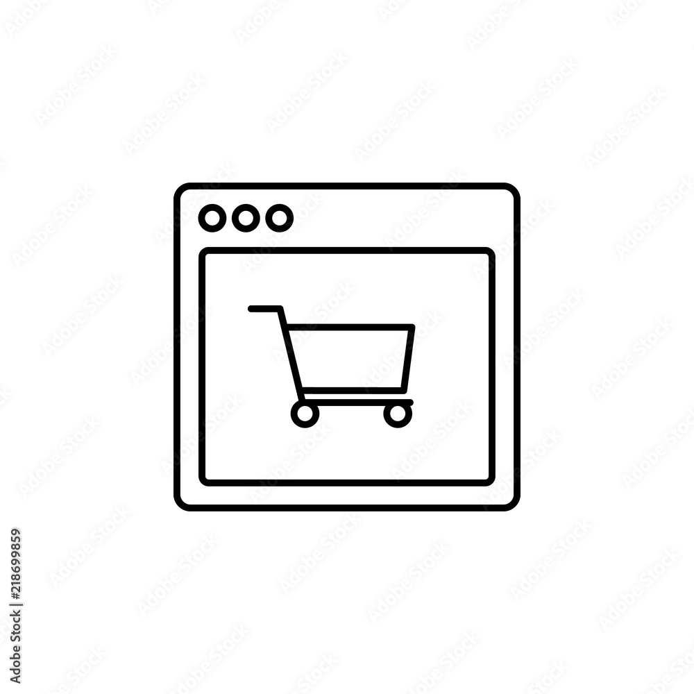 Poster browser shopping webpage icon. element of internet browser for mobile concept and web apps icon. thi