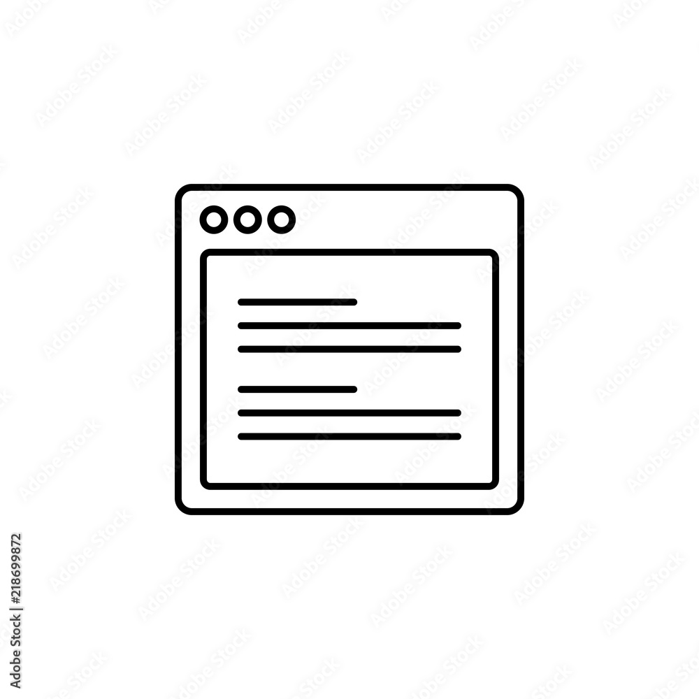 Poster browser double paragraph webpage icon. element of internet browser for mobile concept and web apps i
