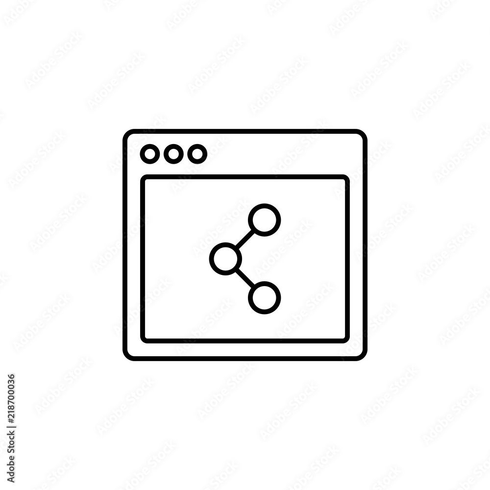 Poster browser share webpage icon. element of internet browser for mobile concept and web apps icon. thin l