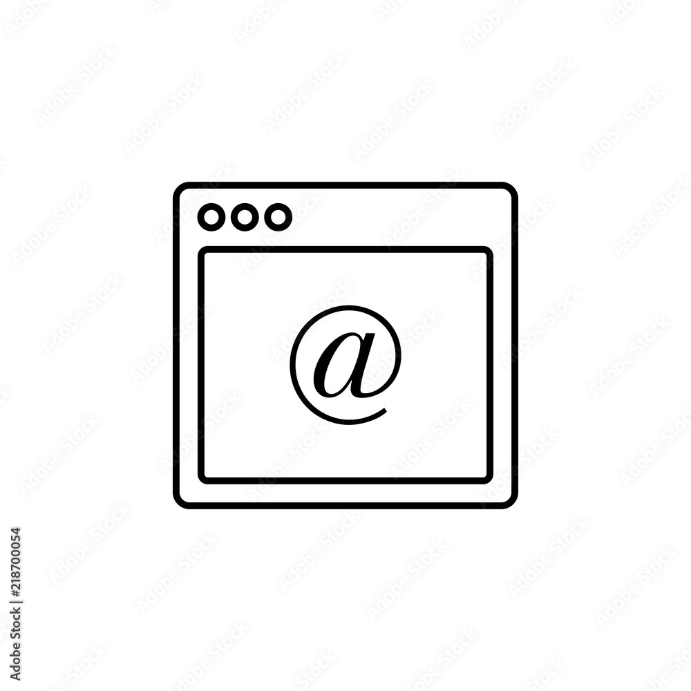 Poster browser email webpage icon. element of internet browser for mobile concept and web apps icon. thin l