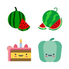 4 eat icons set