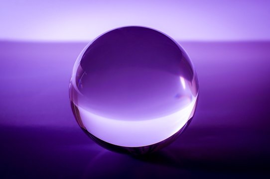 Violet or purple glass ball