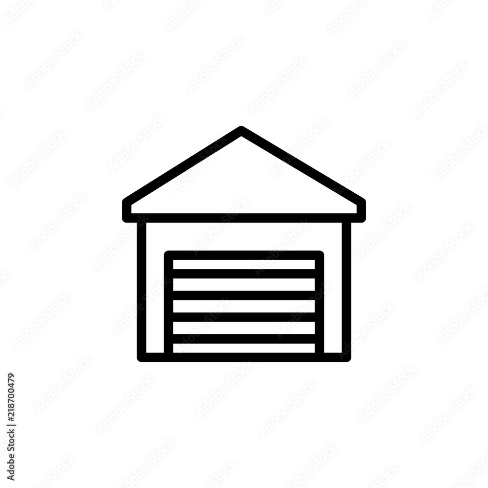Poster Building garage icon. Element of real estate sign for mobile concept and web apps icon. Thin line icon for website design and development, app development