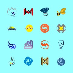 Fototapeta na wymiar 16 logo icons set