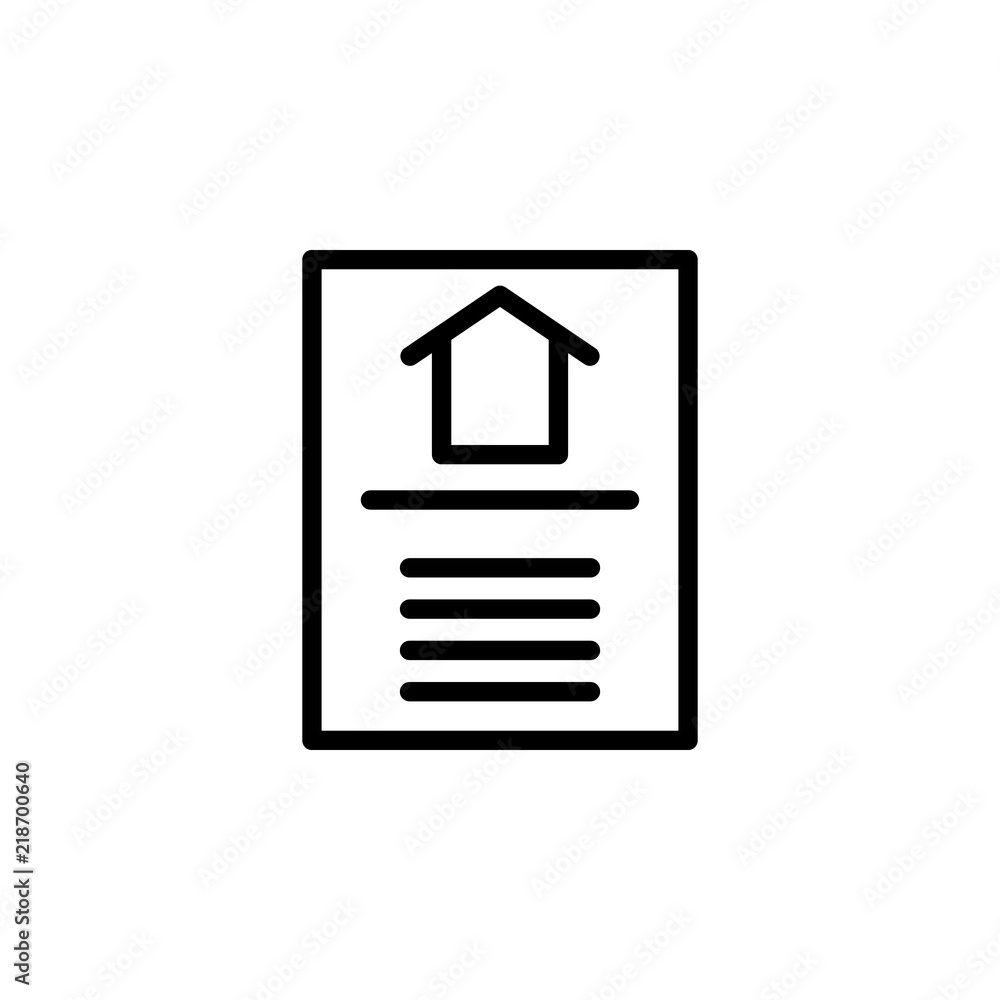 Poster real estate contract document icon. element of real estate sign for mobile concept and web apps icon