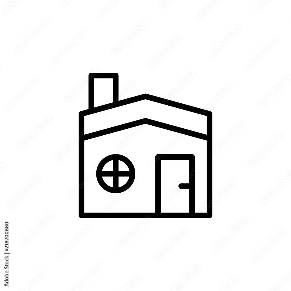 Poster building home icon. element of real estate sign for mobile concept and web apps icon. thin line icon