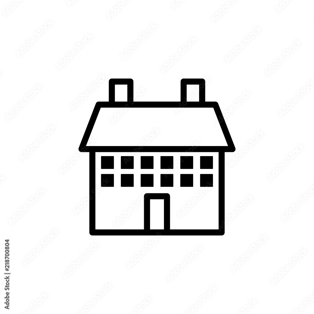 Poster building school icon. element of real estate sign for mobile concept and web apps icon. thin line ic