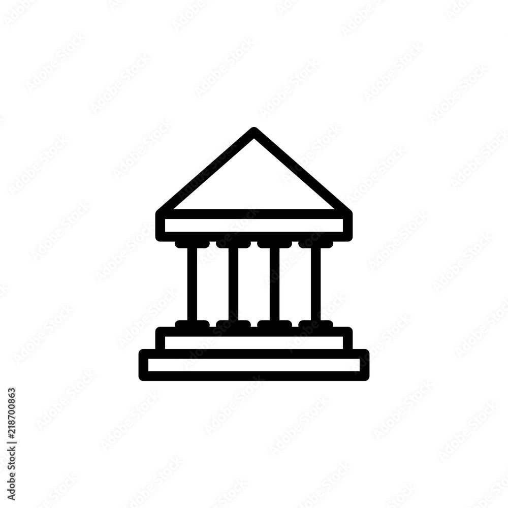 Poster building bank icon. element of real estate sign for mobile concept and web apps icon. thin line icon