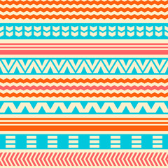 Ethnic boho tribal indian seamless pattern. Colorful pattern for textile design. Vector illustration. 