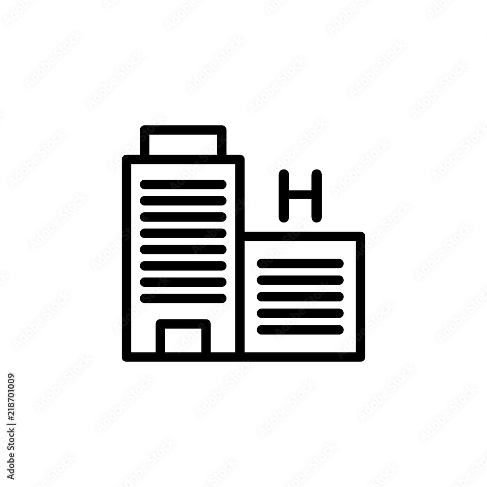 Poster building hospital icon. element of real estate sign for mobile concept and web apps icon. thin line 