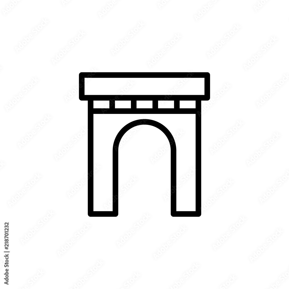 Poster building arch icon. element of real estate sign for mobile concept and web apps icon. thin line icon