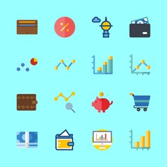 16 economy icons set