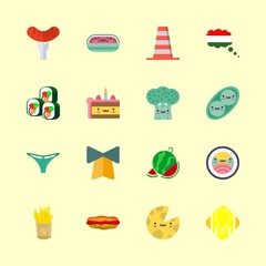 16 eat icons set