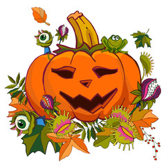 Halloween bright pumpkin set