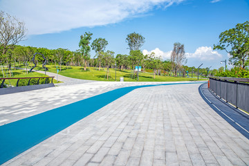 Shenzhen Talent Park Blue Runway and Floor Tiles