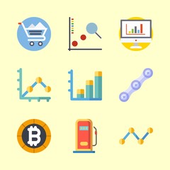 9 economy icons set
