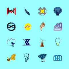 logo vector icons set. gym logo, bird farm logo, fashion home logo and marketing logo in this set