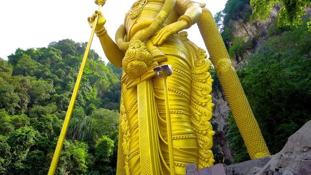 Lord Murugan Hindu Deity Statue in Malaysia 4K