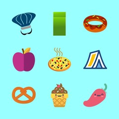 9 food icons set