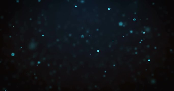 Loop moving blue star particles background