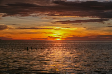 sunset on the sea in venezuela