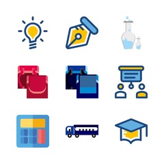 9 education icons set