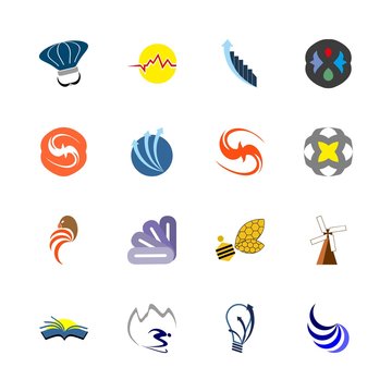 logo icons set. image, read, drip and semi precious stones graphic works