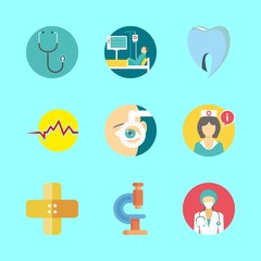 hospital vector icons set. nurse, patient, band aid and surgeon in this set