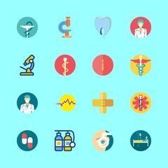 hospital vector icons set. info, oxygen tank, ophthalmology and band aid in this set
