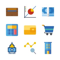 9 economy icons set