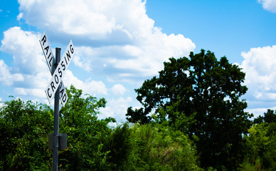 Railroad Crossing Sign on a back road. 
