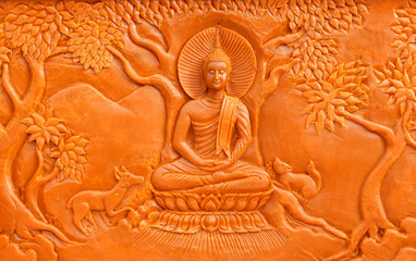 Ubonratchathani Candle festival - A candle carved as a Buddha with enlightenment.